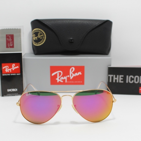 RAY-BAN 3025 112/4T CYCLAMEN PINK FLASH AVIATOR - Picture 3 of 8